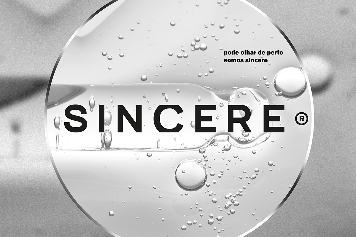 Naming e Design de marca para SINCERE. Projeto assinado por ENTRE Design.
